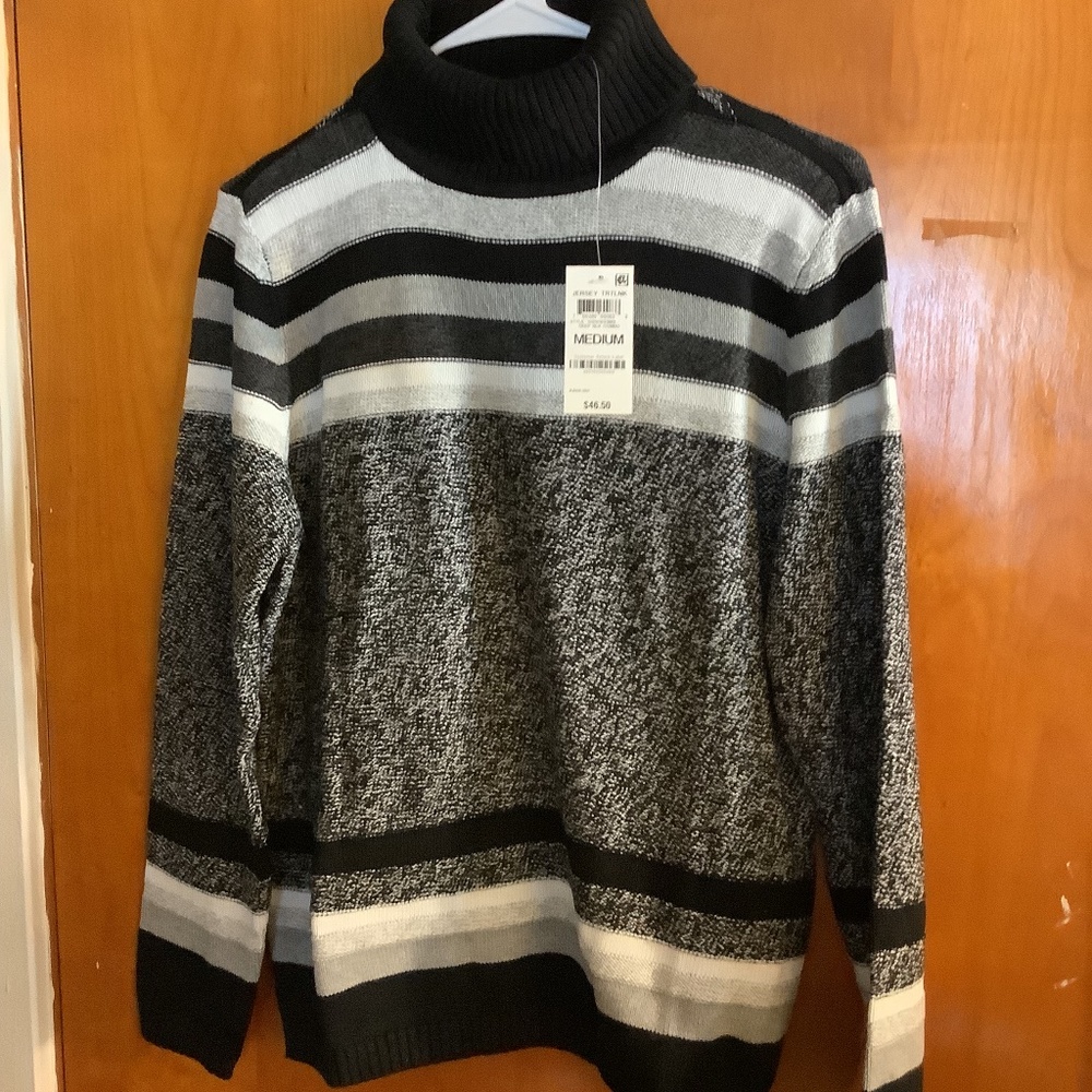 Turtleneck Women’s Striped Sweater by Karen Scott